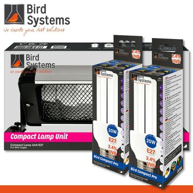 Bird Systems Compact Lamp Unit E27 »Single« + 2 x Compact Pro 2,4% UVB