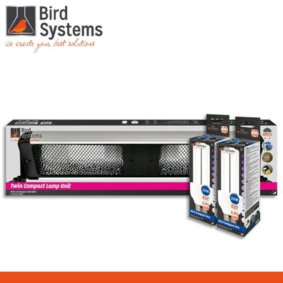 Bird Systems Compact Lamp Unit E27 »Twin« + 2 x Compact Lampe Pro 2,4% UVB