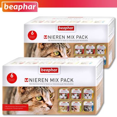 Beaphar 2 Pack 6 x 100 g Nierendiät Mix Pack für Katzen