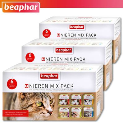 Beaphar 6 Pack 6 x 100 g Nierendiät Mix Pack für Katzen