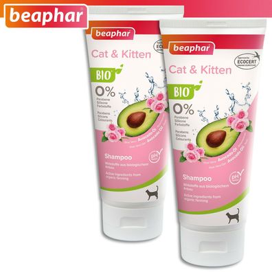 Beaphar 2 x 200 ml Bio Shampoo Cat & Kitten