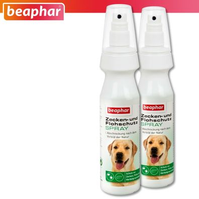 Beaphar 2 x 150 ml Zecken- und Flohschutz Spray für Hunde