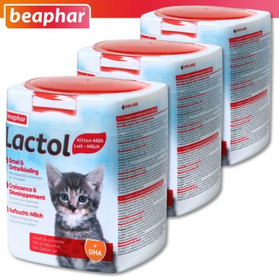 Beaphar Lactol 3 x 500 g Aufzucht-Milch für Katzen