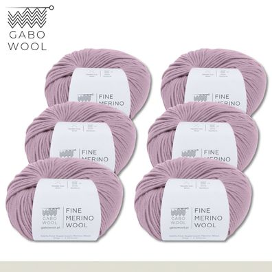 Gabo Wool 6 x 50 g Fine Merino Wool Feine Merino Wolle Altrosa (3387)