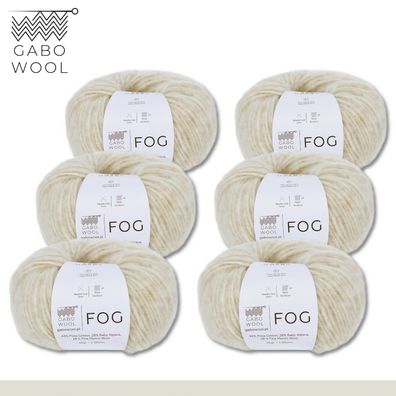 Gabo Wool 6 x 50 g Fog Wolle Beige (6680) Alpaka Merino Baumwolle Exklusiv