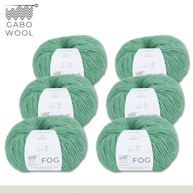Gabo Wool 6 x 50 g Fog Wolle Grün (6908) Alpaka Merino Baumwolle Exklusiv