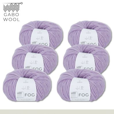 Gabo Wool 6 x 50 g Fog Wolle Lila (6402) Alpaka Merino Baumwolle Exklusiv
