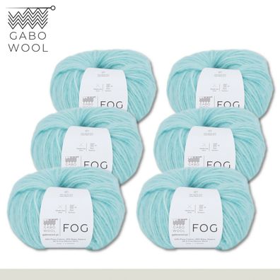 Gabo Wool 6 x 50 g Fog Wolle Türkis (6230) Alpaka Merino Baumwolle Exklusiv