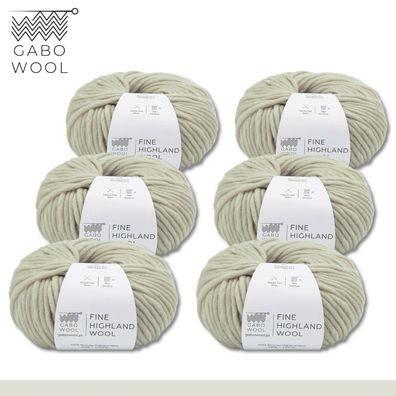 Gabo Wool 6x100 g Highland Wool peruanische Hochlandwolle Natur(AM8412) Exklusiv