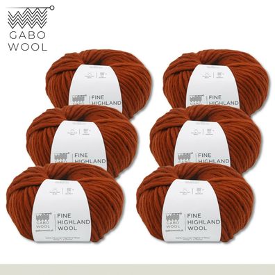 Gabo Wool 6x100 g Highland Wool peruanische Hochlandwolle Terrakotta (AM2160)