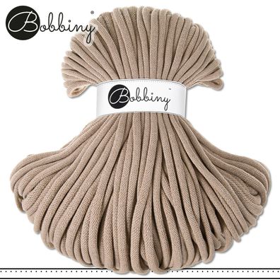 Bobbiny 100 m Flechtkordel 9 mm | Sand | Nähen Basteln Baumwolle Hobby Premium