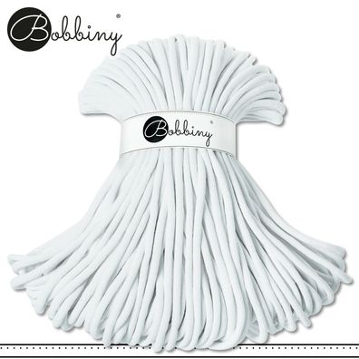 Bobbiny 100 m Flechtkordel 9 mm | White | Nähen Basteln Hobby Premium