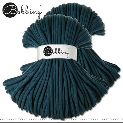 Bobbiny 2 x 100m Flechtkordel 9 mm | Peacock Blue | Nähen Basteln Hobby Premium