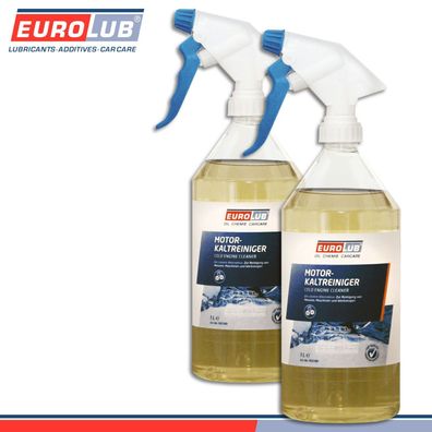 EuroLub 2 x 1 l Motorkaltreiniger für Motoren, Maschinen und Werkzeuge Spray