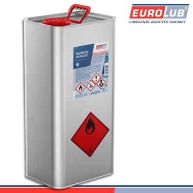 EuroLub 5 l Bremsenreiniger Fettlöser für Bremse Kupplung Getriebe Glas