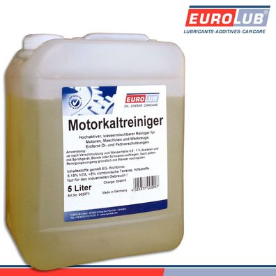 EuroLub 5 l Motorkaltreiniger für Motoren, Maschinen und Werkzeuge Kanister