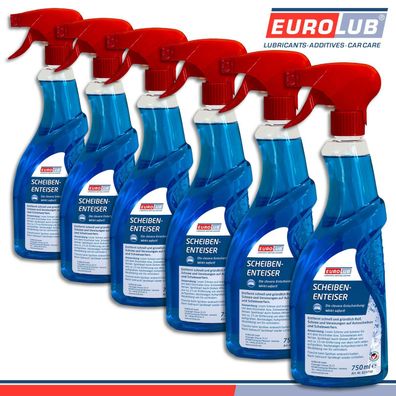 EuroLub 6 x 750 ml Scheibenenteiser Spray Scheibenfrostschutz
