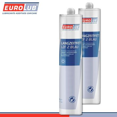 EuroLub 2 x 500 g Kartusche Langzeitfett LZF 2 Blau Schmierfett Mineralölbasis