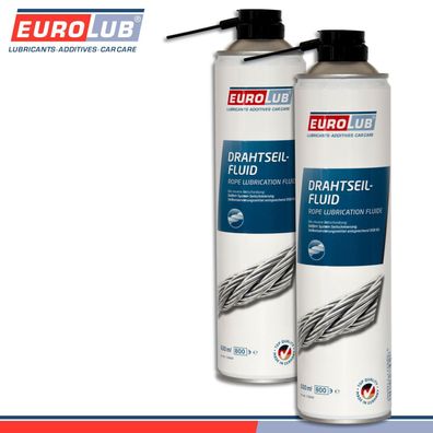 EuroLub 2 x 600 ml Drahtseil-Fluid Seilkonservierung Nachschmiermittel Drahtseil