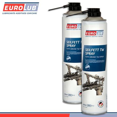 EuroLub 2 x 600 ml Seilfett TW Spray Hohlraumversiegler Sprühfett Fettspray