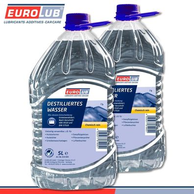 EuroLub 2 x 5 l Destilliertes Wasser entmineralisiert über Umkehrosmose