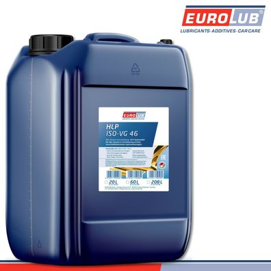 EuroLub 20 l HLP ISO-VG 46 Hydrauliköl DIN 51 524 Teil 2 Hydraulik-Flüssigkeit
