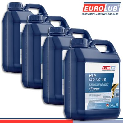 EuroLub 4x 5 l HLP ISO-VG 46 Hydrauliköl DIN 51 524 Teil 2 Hydraulik-Flüssigkeit