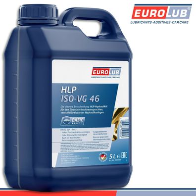 EuroLub 5 l HLP ISO-VG 46 Hydrauliköl DIN 51 524 Teil 2 Hydraulik-Flüssigkeit