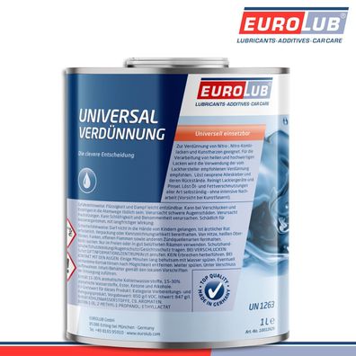 EuroLub 1 l Universalverdünnung Reinigungsverdünnung Pinselreiniger