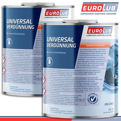 EuroLub 2 x 1 l Universalverdünnung Reinigungsverdünnung Pinselreiniger