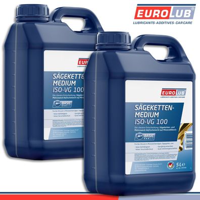 EuroLub 2 x 5 l Sägekettenmedium ISO-VG 100 Kettensägenöl Haftöl Motorsäge