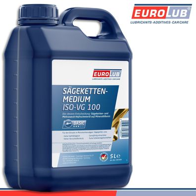 EuroLub 5 l Sägekettenmedium ISO-VG 100 Kettensägenöl Haftöl Motorsäge