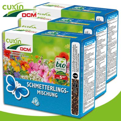 Cuxin DCM 3 x 260 g Blumensamen Schmetterlings-Mischung Nützlinge Pflege Garten