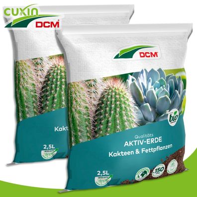Cuxin DCM 2x2,5 l Aktiv-Erde Kakteen & Fettpflanzen BIO Pflanzenerde Blumenerde