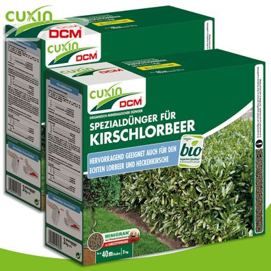 Cuxin DCM 2x3Kg Spezialdünger für Kirschlorbeer Hecke Wachstum Nährstoffe Pflege