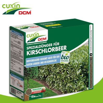 Cuxin DCM 3 kg Spezialdünger für Kirschlorbeer Wachstum Nährstoffe Sichtschutz