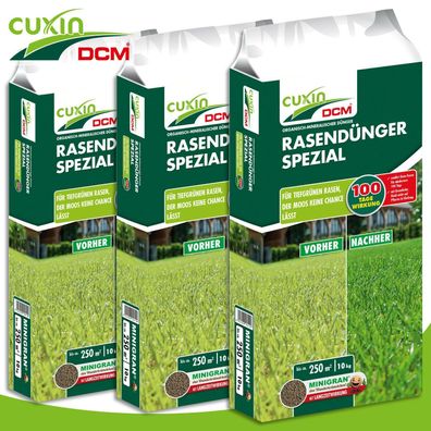 Cuxin DCM 3 x 10 kg Rasendünger Spezial Nährstoffe Eisen Wachstum Pflege