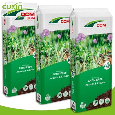 Cuxin DCM 3 x 20 l Aktiv-Erde Anzucht & Kräuter Aussaat Anzucht