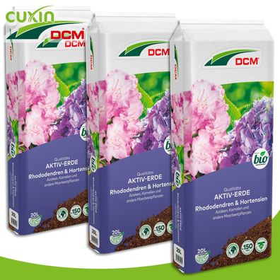 Cuxin DCM 3 x 20 l Aktiv-Erde Rhododendren & Hortensien