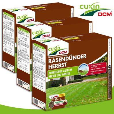 Cuxin DCM 3 x 3 kg Rasendünger Herbst Wachstum Pflege Nährstoffe Winterhart