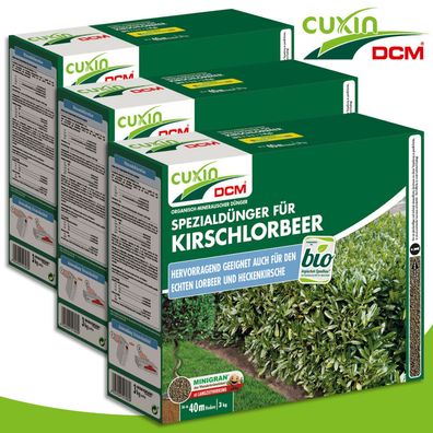 Cuxin DCM 3 x 3 kg Spezialdünger für Kirschlorbeer Hecken Wachstum Nährstoffe