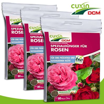 Cuxin DCM 3 x 5 kg Spezialdünger für Rosen & Blumen Bio Wachstum Nährstoff Blüte