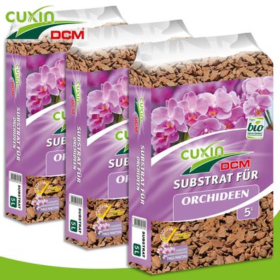 Cuxin DCM 3 x 5 L Substrat für Orchideen Streu Rindenmulch Blumen Erde Pflanzen