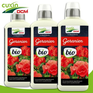 Cuxin DCM 3 x 800 ml Flüssigdünger Geranien Pelargonien Blumen Balkonpflanzen