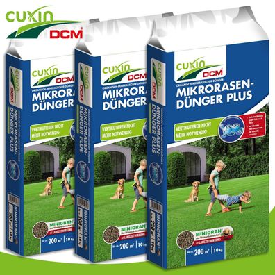 Cuxin DCM 3x 10kg Mikrorasen-Dünger Plus Garten Wiese Pflege Wachstum Nährstoffe