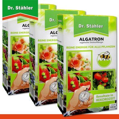 Dr. Stähler 3 x 250 ml Algatron | Organischer Stickstoffdünger | Konzentrat