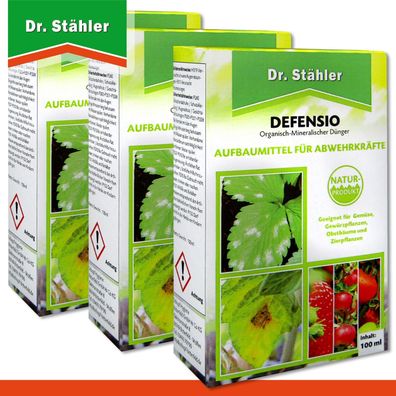 Dr. Stähler 3x100 ml Defensio Organisch-Mineralischer Dünger Mehltau Pilze