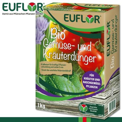 Euflor 1 kg Bio Gemüse- und Kräuterdünger Basilikum Thymian Oregano Koriander