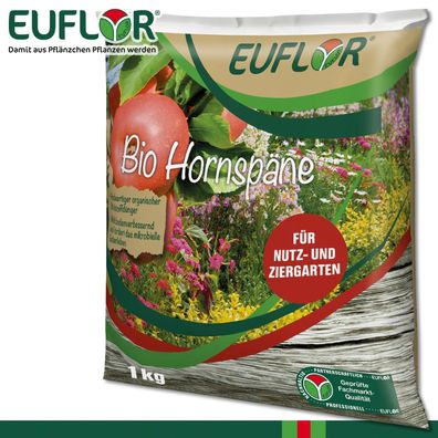 Euflor 1 kg Bio Hornspäne Organischer Stickstoffdünger 100% Natürlich