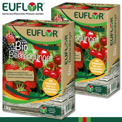 Euflor 2 x 1 kg Bio Beerendünger Erbeere Himbeere Apfel Birne Pflaume Kirsche